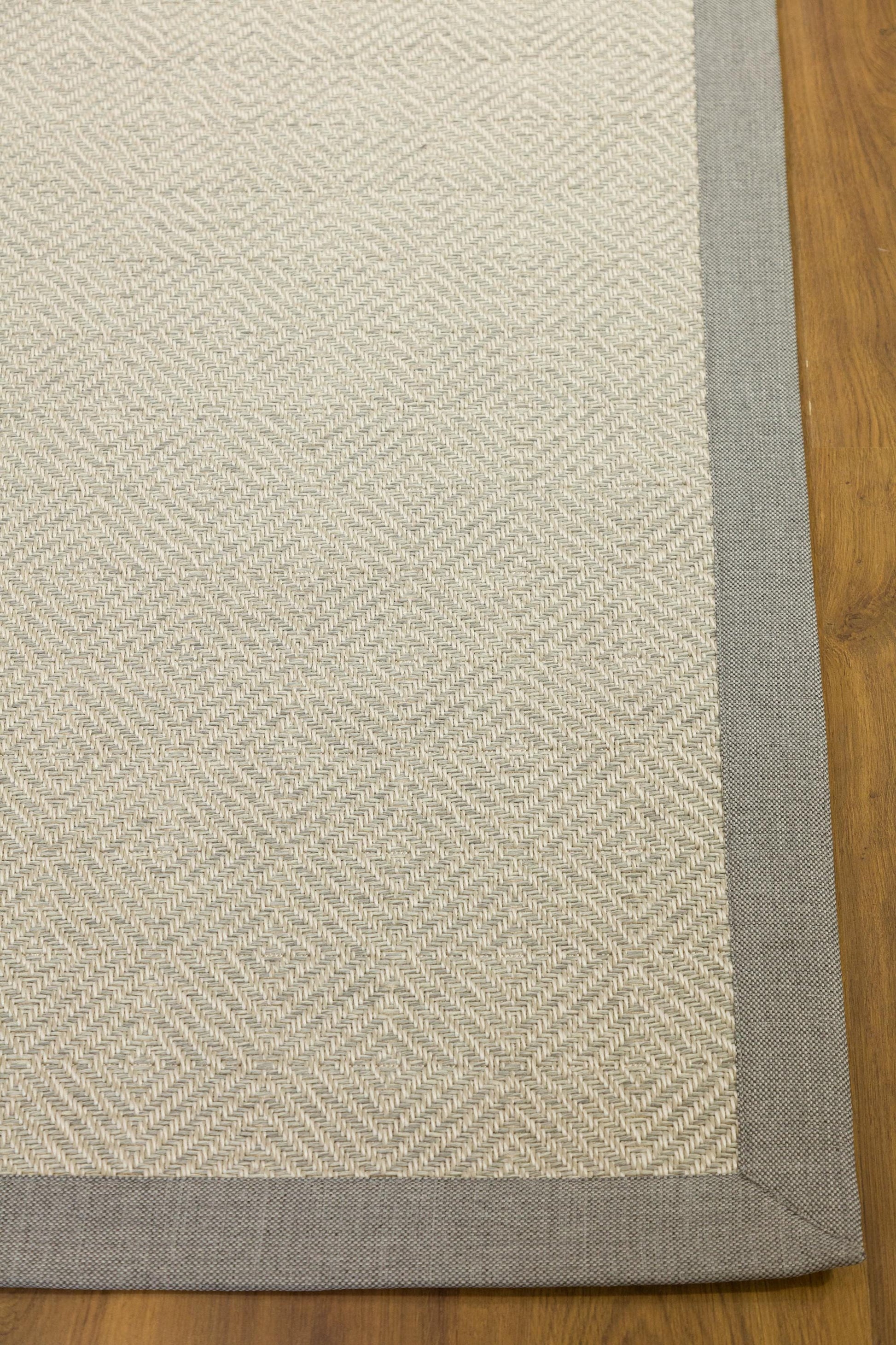 Modern Cream Flatweave Rug: Gray Border Diamond Pattern Area Rug