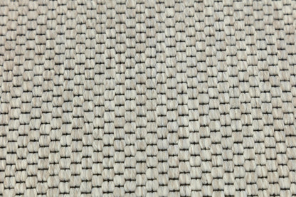 Modern Flatweave Rug: Light Gray Border, Minimalist Neutral Carpet for Home & Office