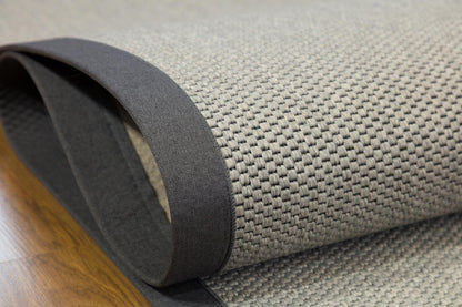 Modern Light Beige Area Rug: Cream Border, Herringbone Flatweave outdoor carpet