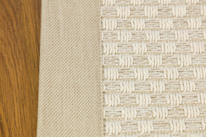 Modern Cream Flatweave Runner Rug: Minimalist hallway carpet
