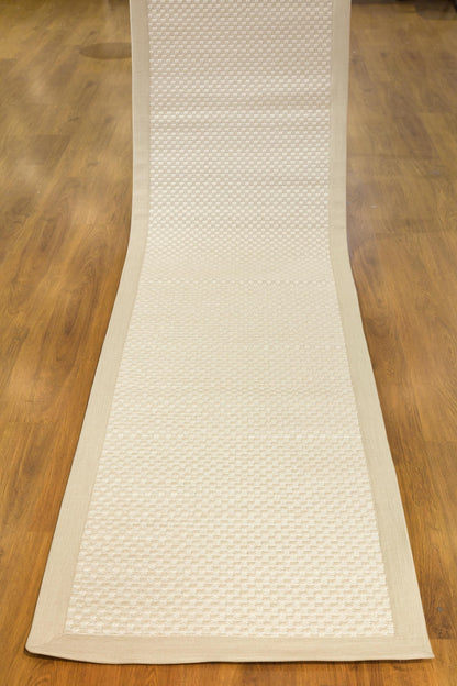 Modern Cream Flatweave Runner Rug: Minimalist hallway carpet