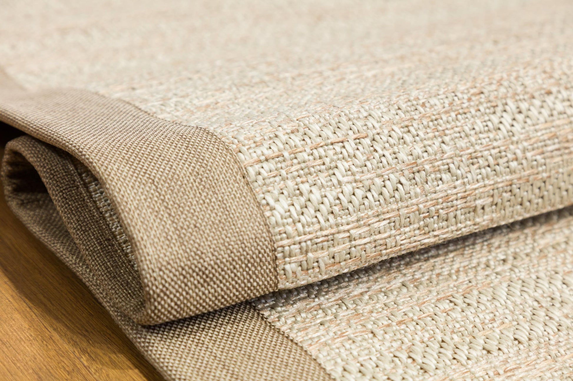 Beige Flatweave Runner Rug: Modern Minimalist Style, Light Brown Border