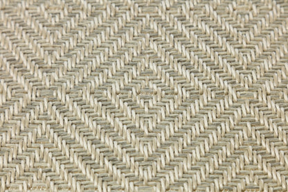 Modern Cream Flatweave Rug: Diamond Pattern Runner with Gray Border