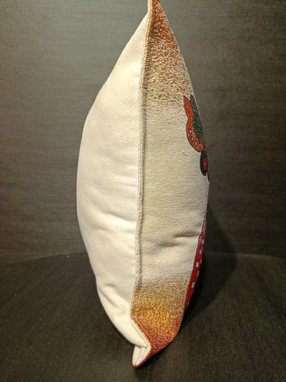 Butterfly & Cat Tapestry Cushion Cover: Whimsical Abstract Pillow