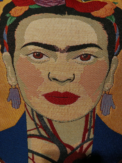 Frida Kahlo Tapestry Cushion Cover: Artistic Jacquard Pillow, Feminist Decor