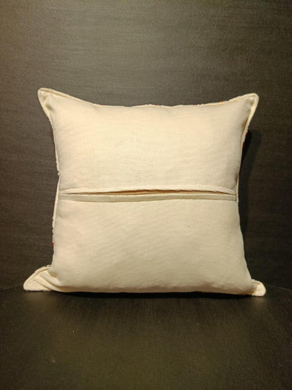 Floral Medallion Tapestry Cushion Cover: Ottoman Jacquard Pillow, 40x40cm