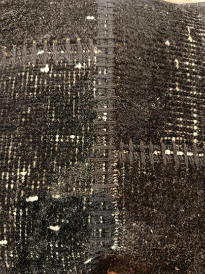 Handmade Black Patchwork Pillow Cover: Boho Accent Cushion (19"x19")