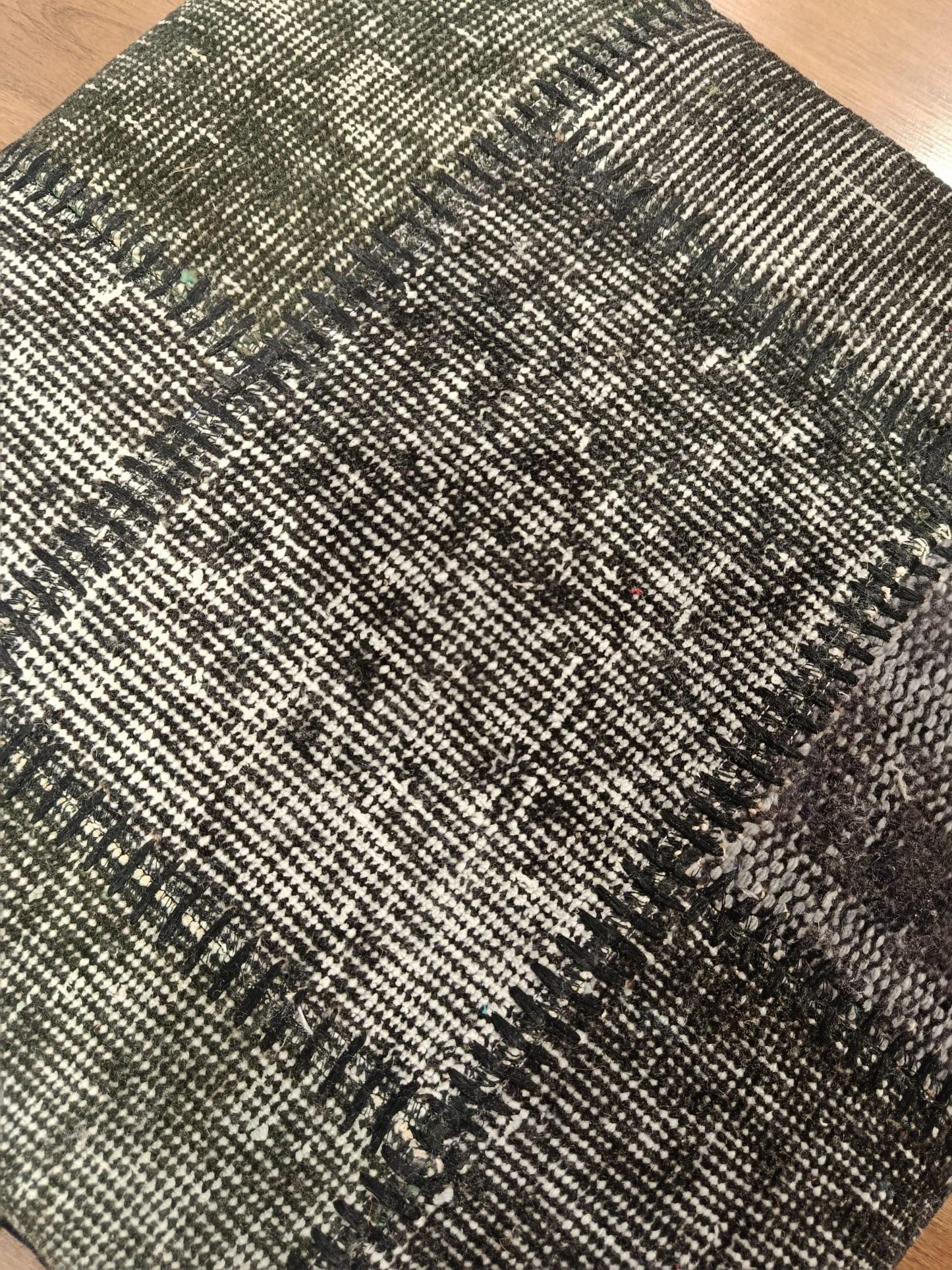 Handmade Gray Patchwork Pillow Cover: Boho Accent Cushion (24"x24")