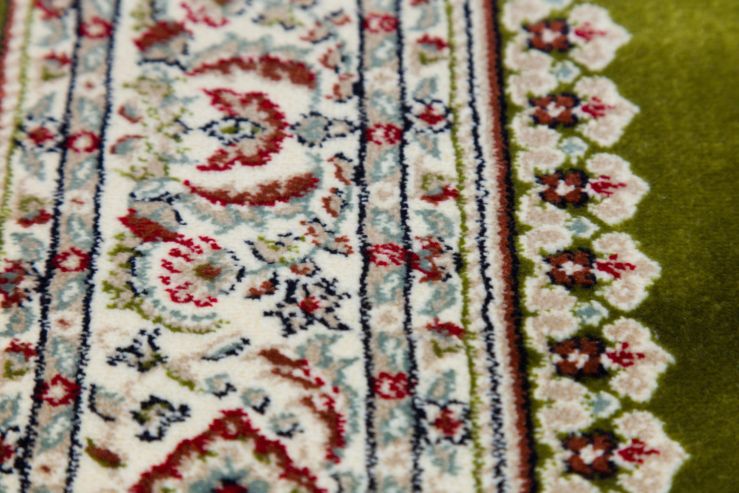 Turkish Prayer Rug: Green Ottoman Design Seccade (70x125 cm)