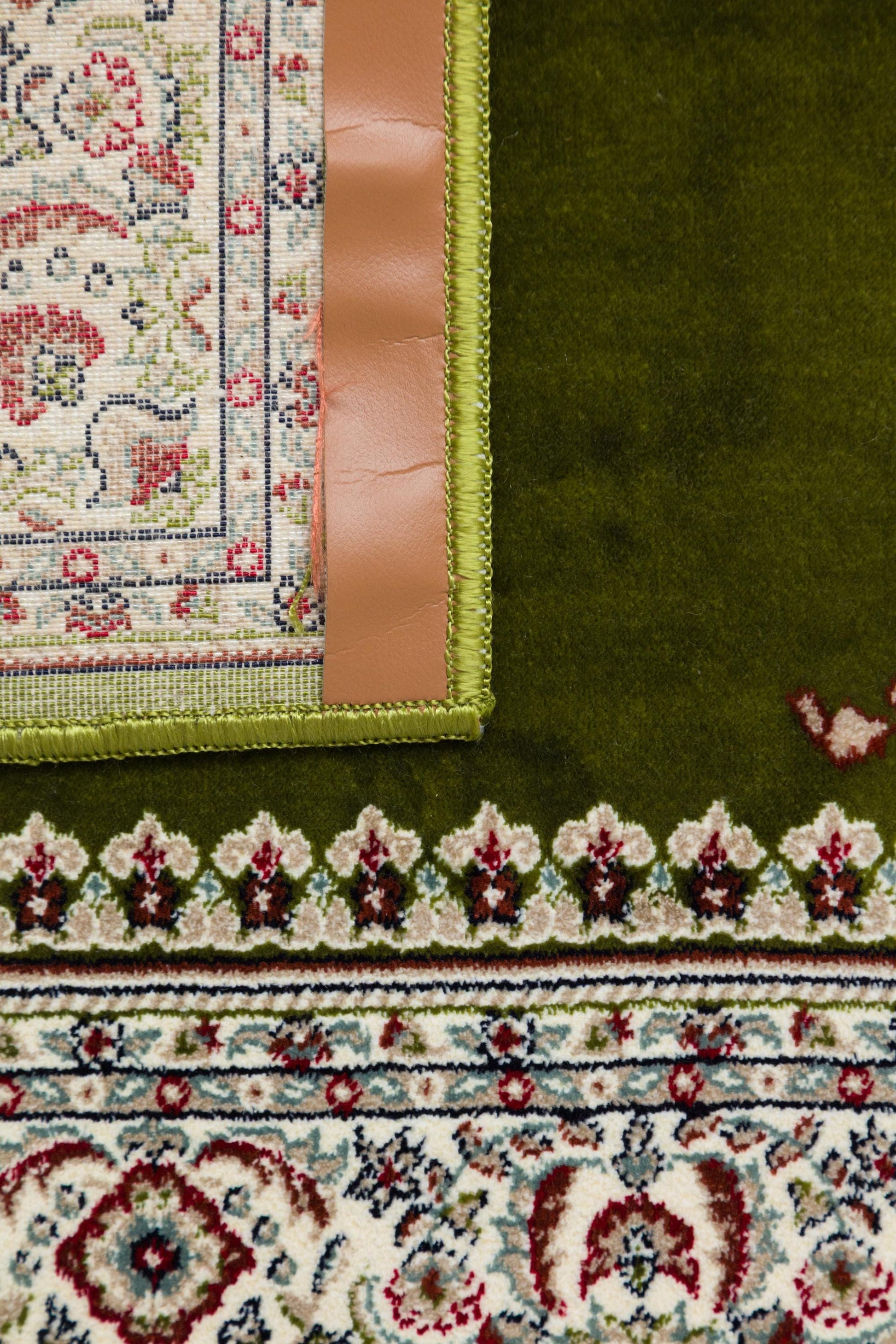 Turkish Prayer Rug: Green Ottoman Design Seccade (70x125 cm)