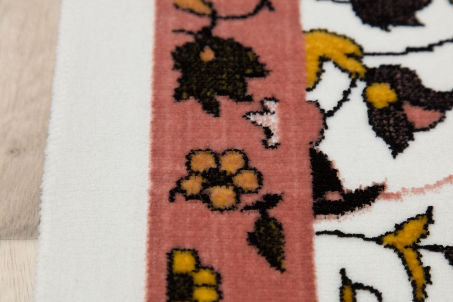 Floral Turkish Prayer Rug: Ivory & Pink Seccade, Arch Design