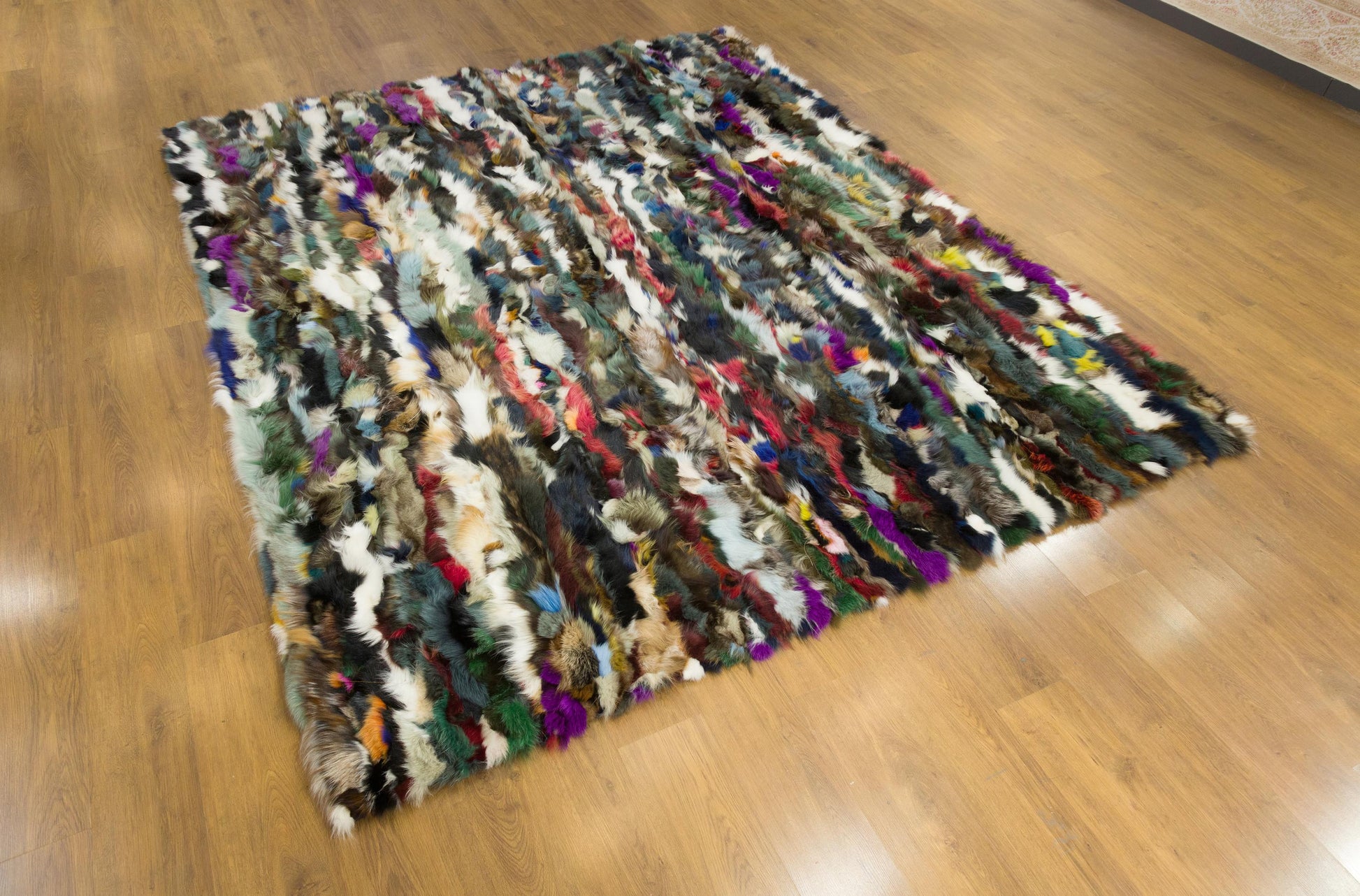 Faux Fur Leather Rug: Custom Colorful Area Rug