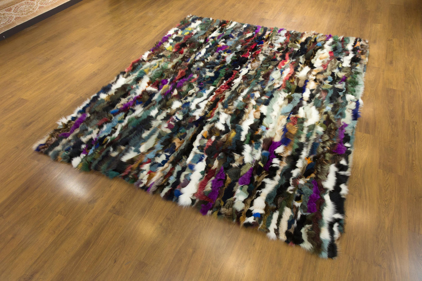 Faux Fur Leather Rug: Custom Colorful Area Rug