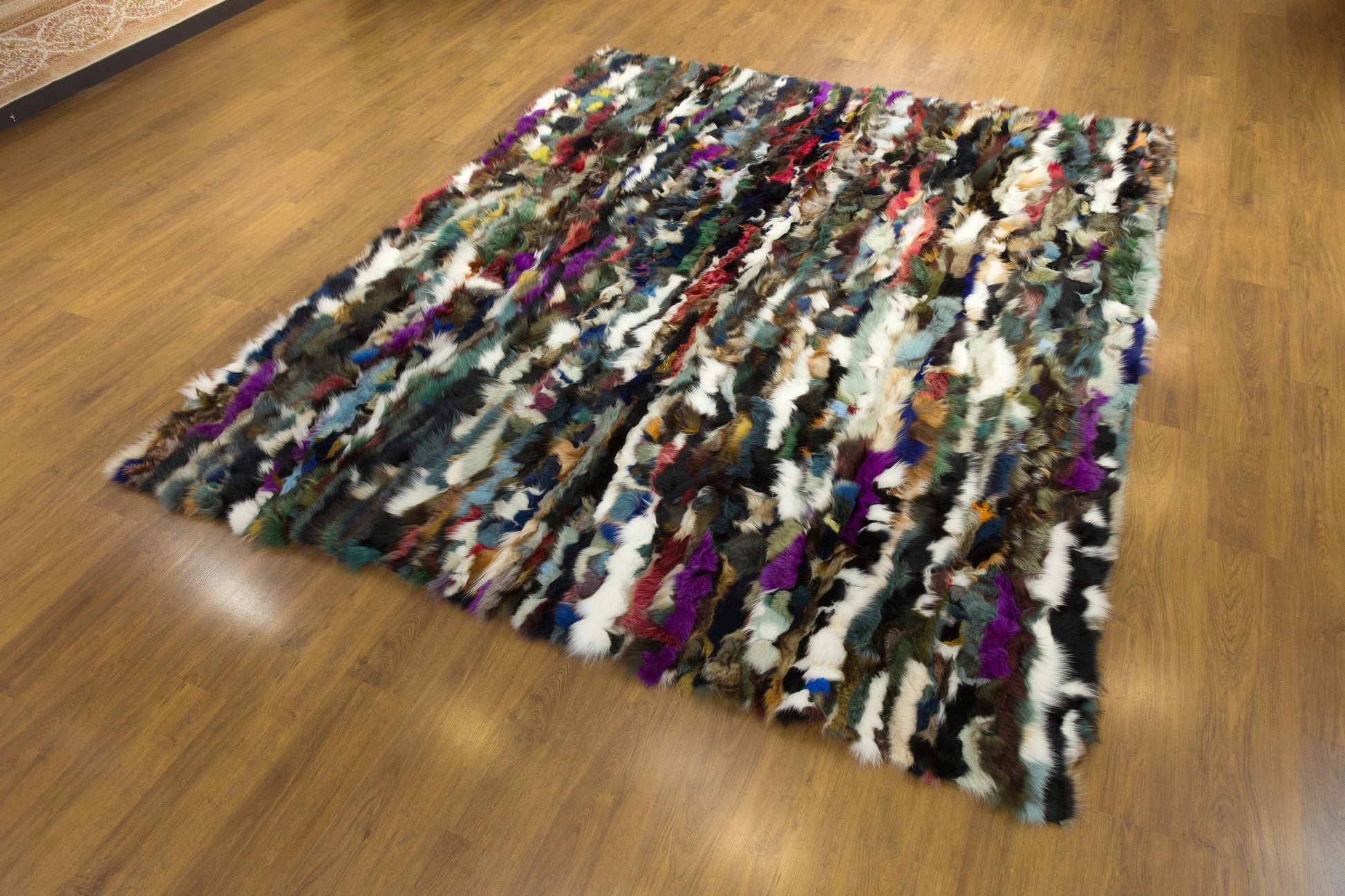 Faux Fur Leather Rug: Custom Colorful Area Rug