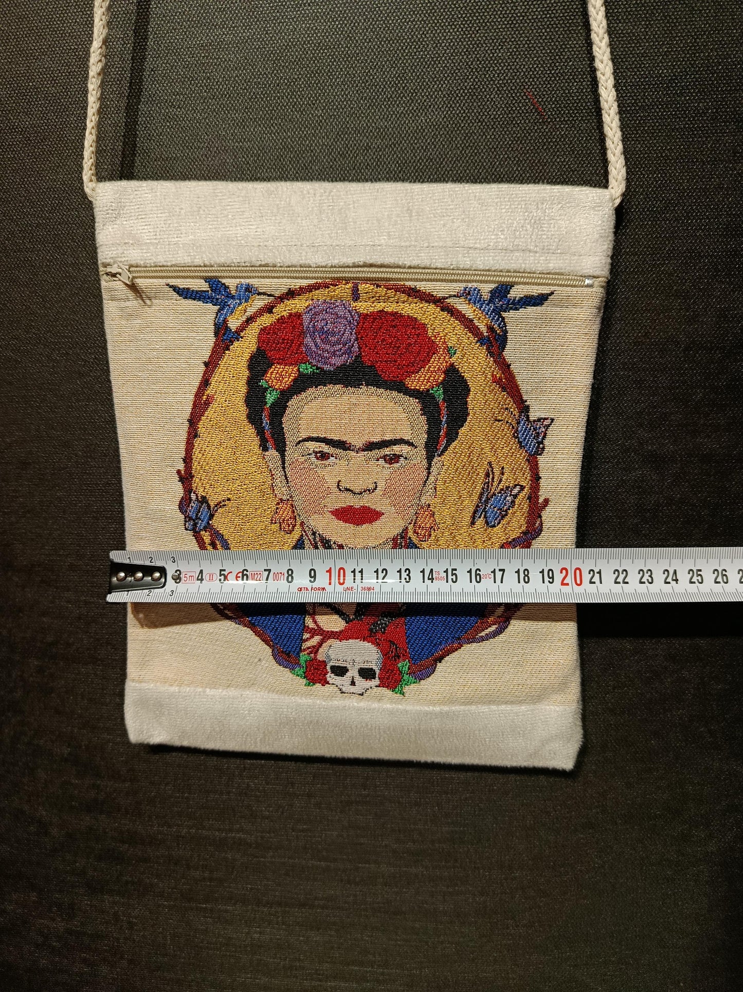 Frida Kahlo Crossbody Bag: Embroidered Portrait Canvas Purse