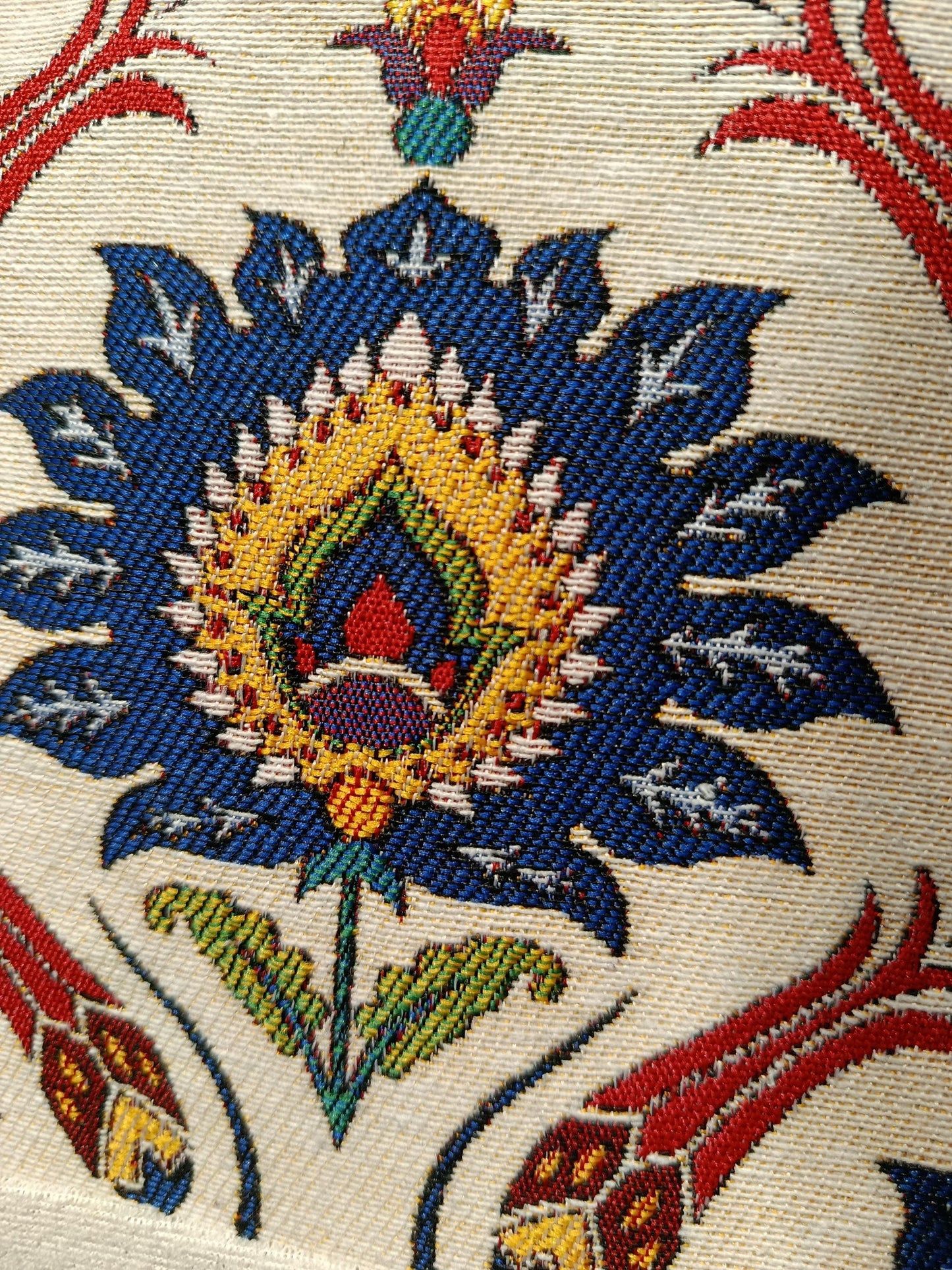 Ottoman Floral Crossbody Bag – Traditional Turkish Pattern Purse, Handmade 8"x10" Canvas Bag