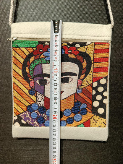 Frida Kahlo Tapestry Crossbody Bag – Handmade Art Shoulder Purse