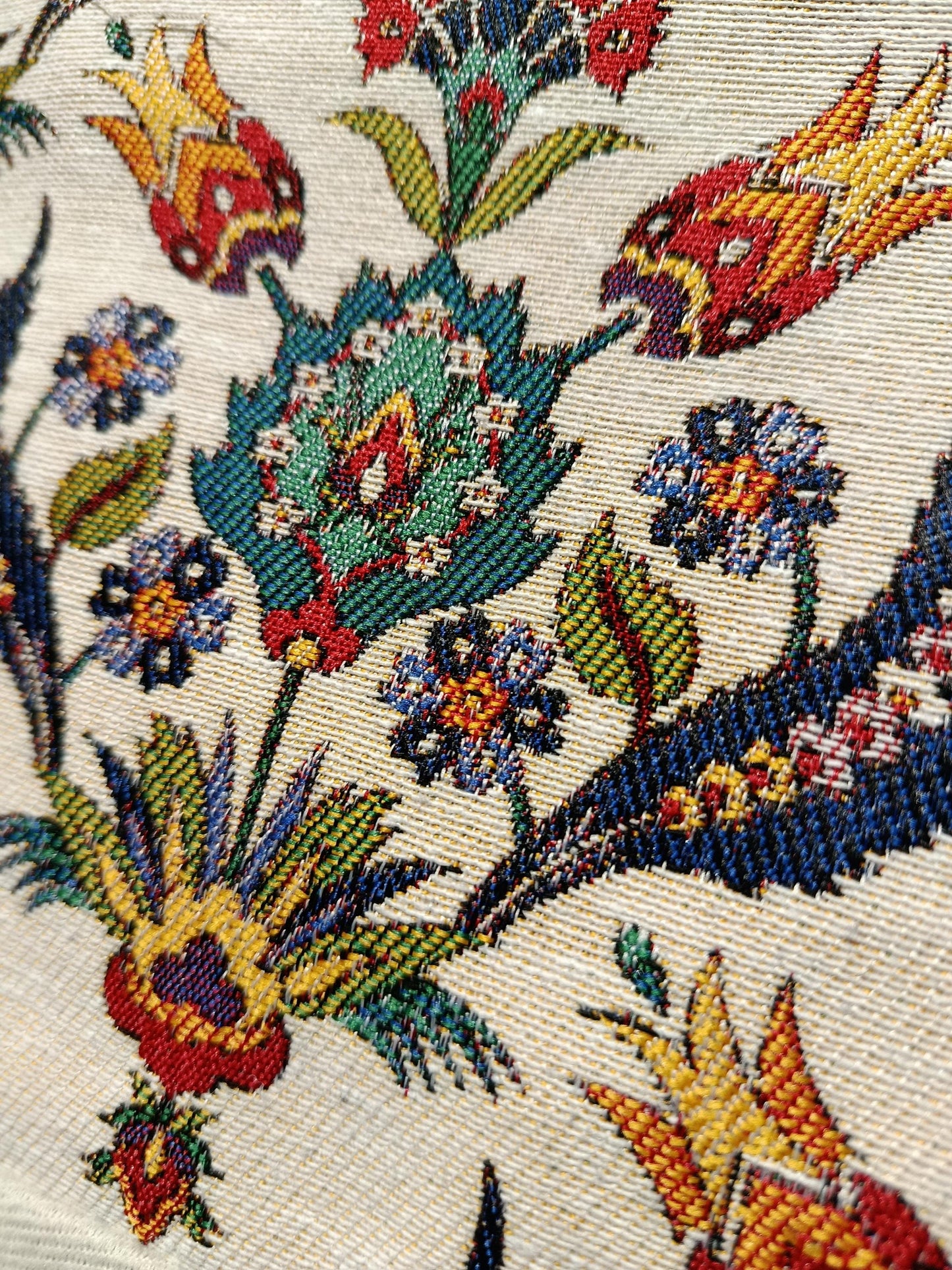 Turkish Floral Tapestry Bag – Ottoman Pattern Crossbody Purse, 8"x10" Handmade in Türkiye