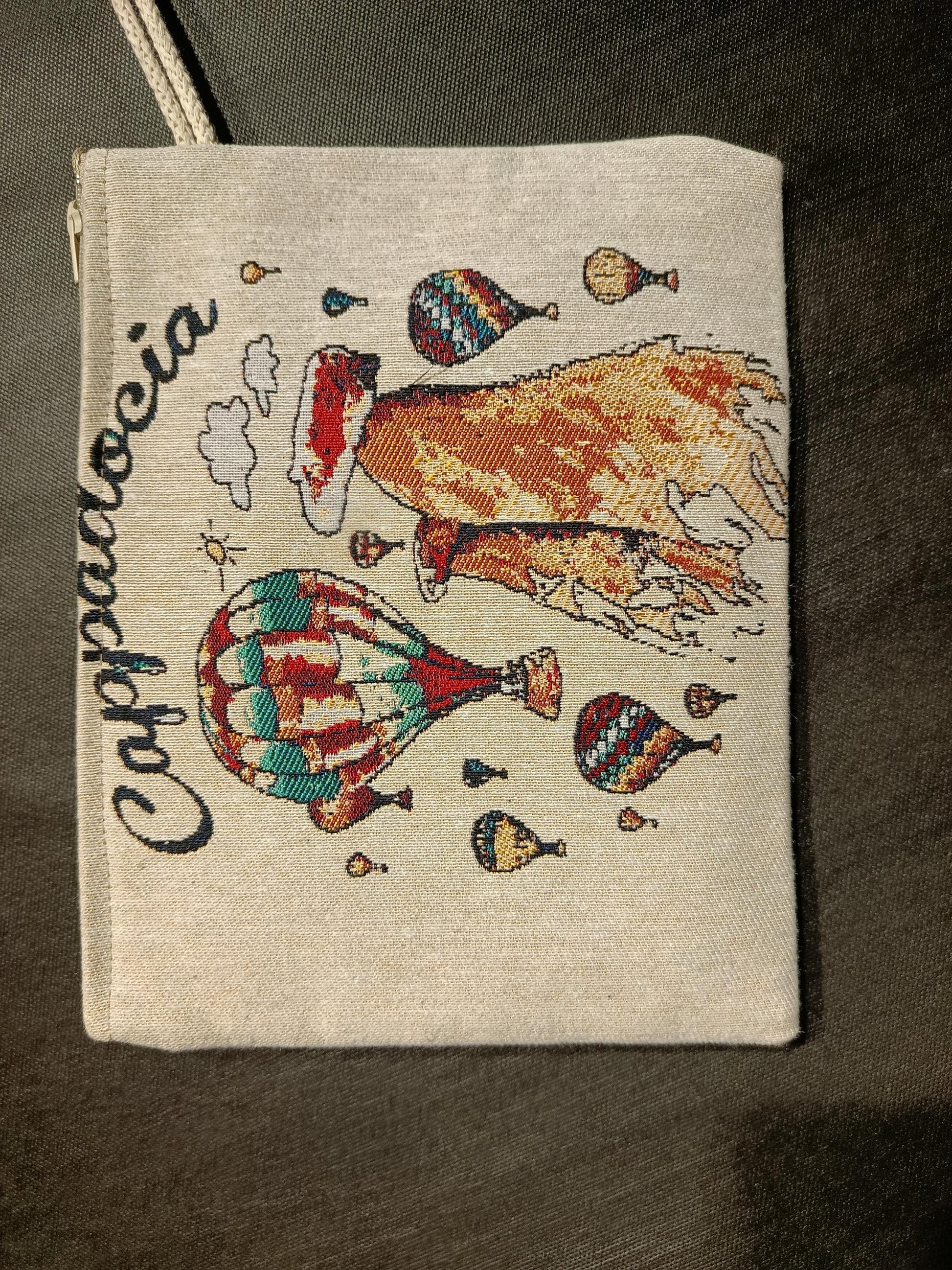 Cappadocia Tapestry Clutch: Hot Air Balloon Turkish Souvenir Bag