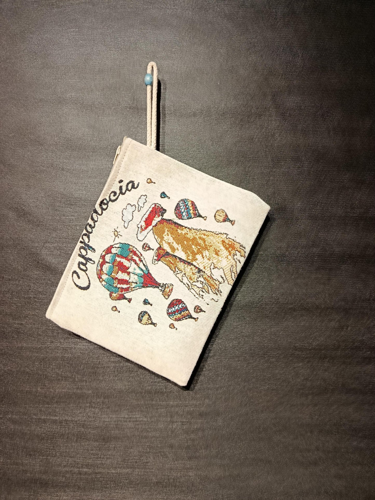 Cappadocia Tapestry Clutch: Hot Air Balloon Turkish Souvenir Bag