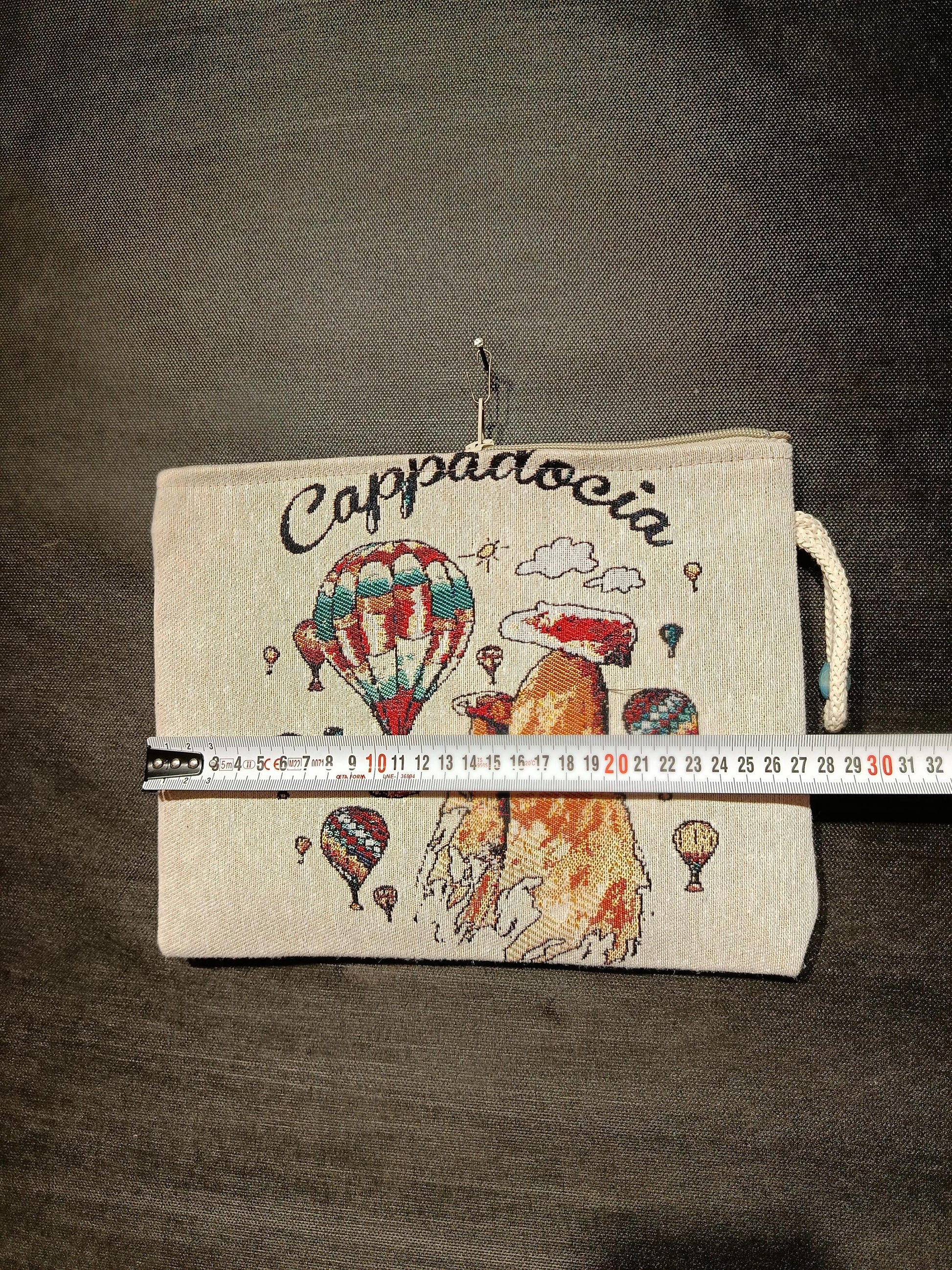 Cappadocia Tapestry Clutch: Hot Air Balloon Turkish Souvenir Bag