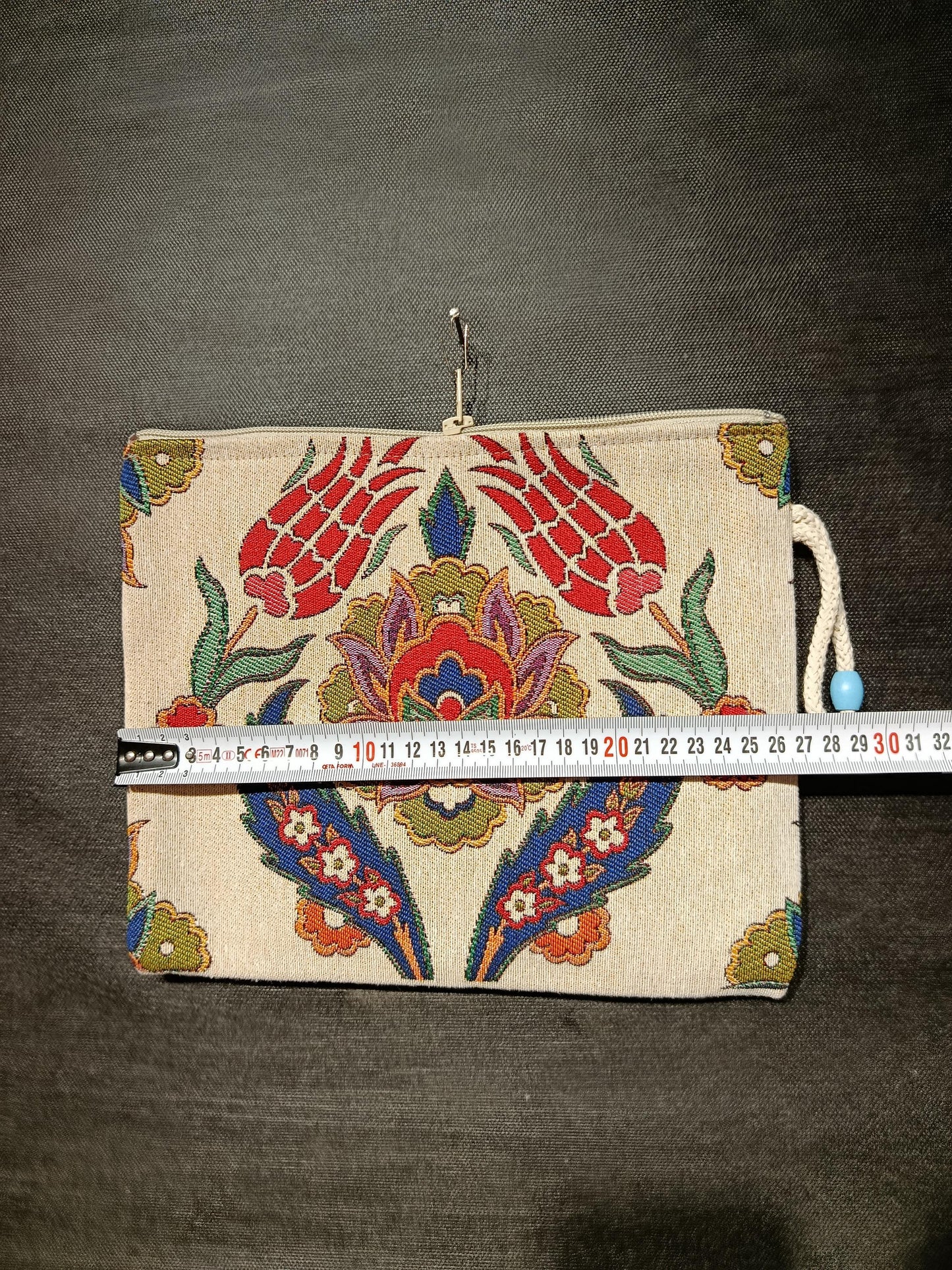 Ottoman Tulip Gobelin Clutch: Handmade Turkish Tapestry Bag