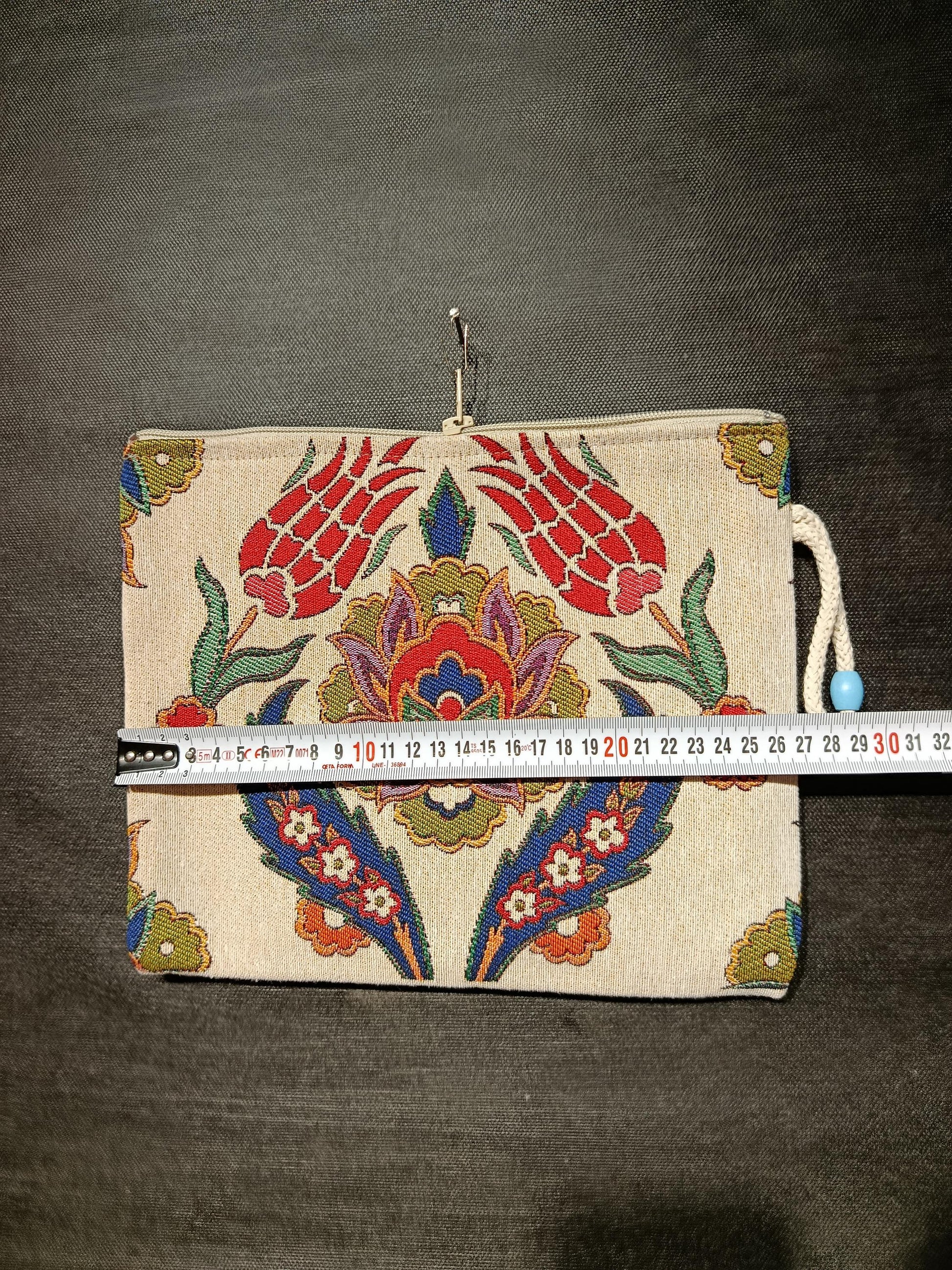 Ottoman Tulip Gobelin Clutch: Handmade Turkish Tapestry Bag