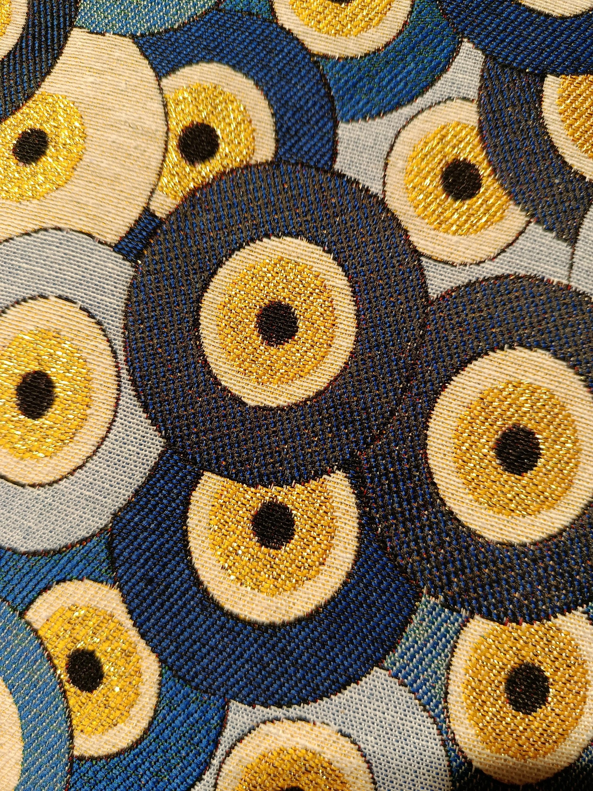 Evil Eye Tapestry Clutch: Turkish Nazar Symbol Zip Pouch