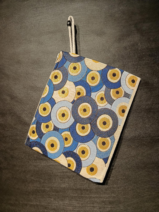 Evil Eye Tapestry Clutch: Turkish Nazar Symbol Zip Pouch