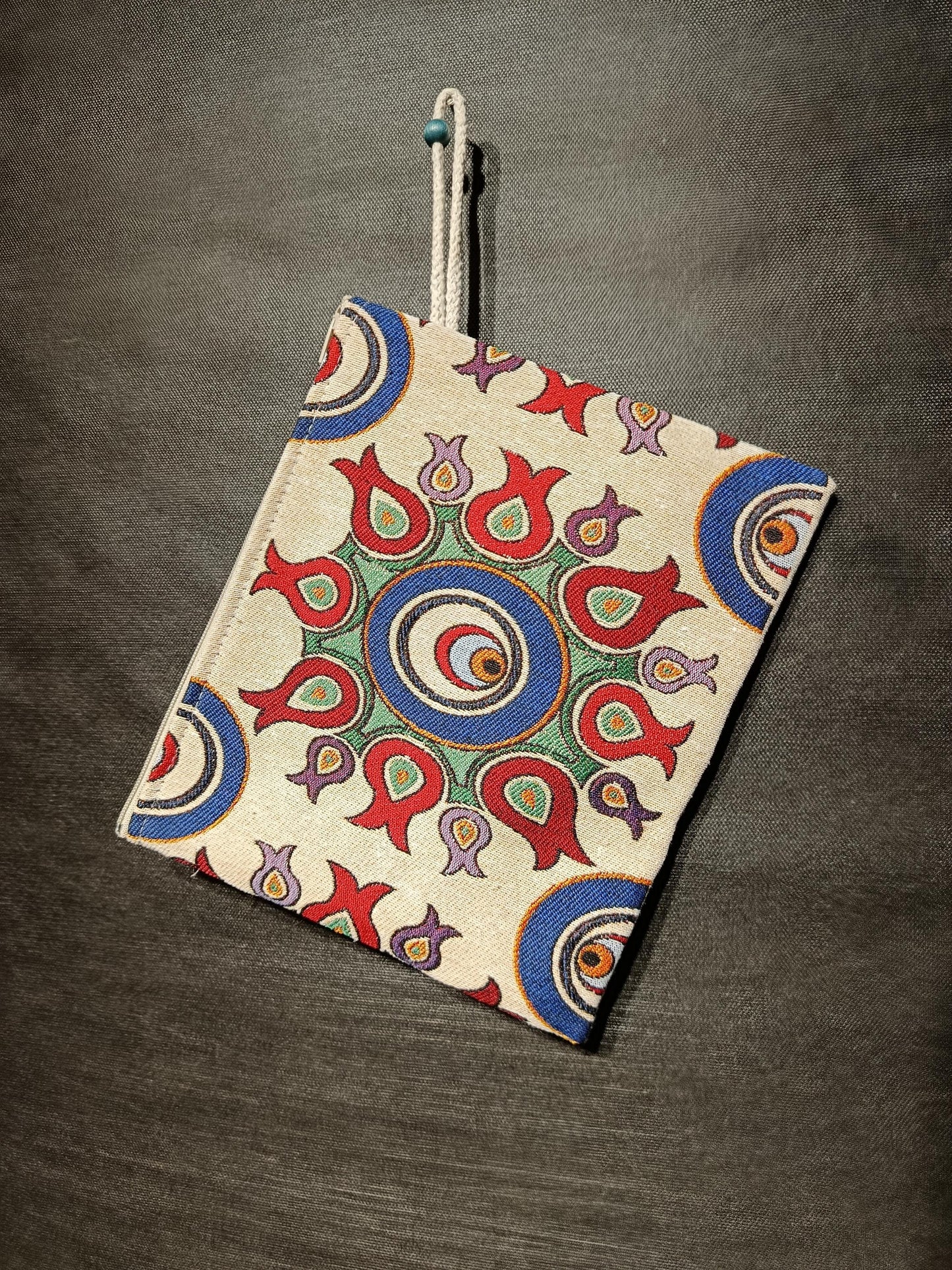 Evil Eye Clutch Bag: Turkish Tapestry Pomegranate Wristlet