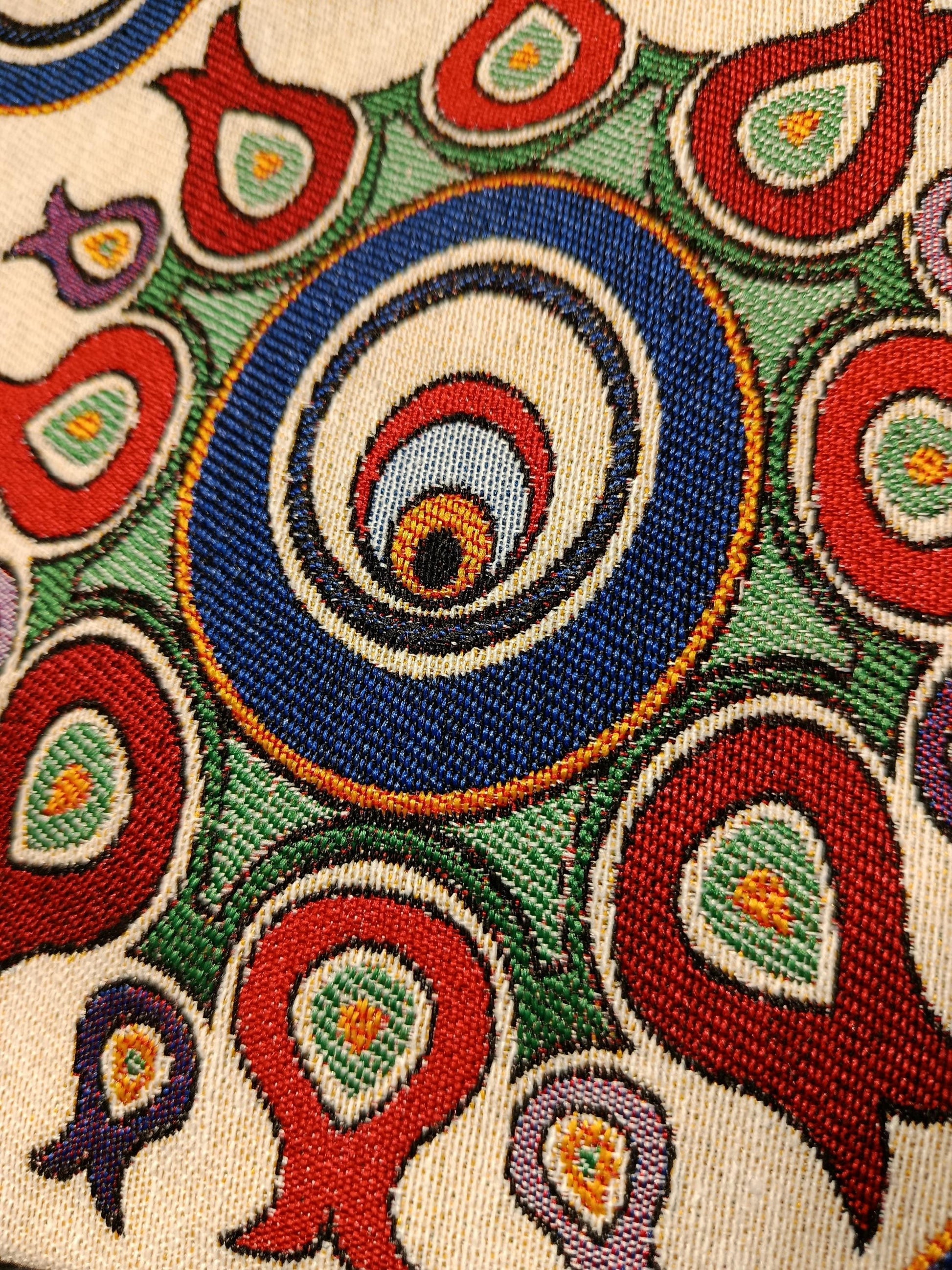 Evil Eye Clutch Bag: Turkish Tapestry Pomegranate Wristlet