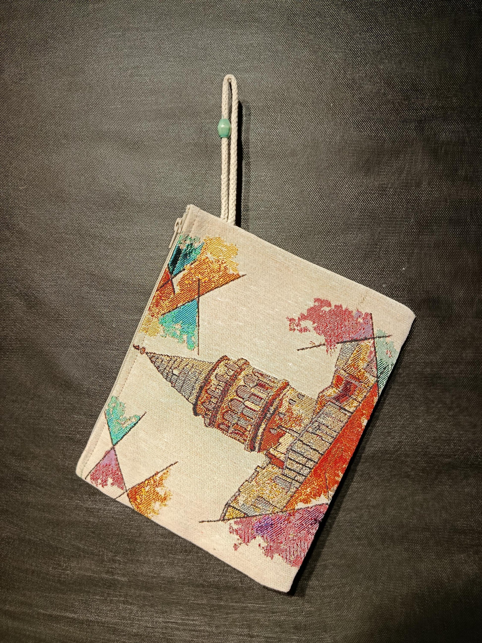 Galata Tower Tapestry Clutch: Istanbul Souvenir Zip Pouch