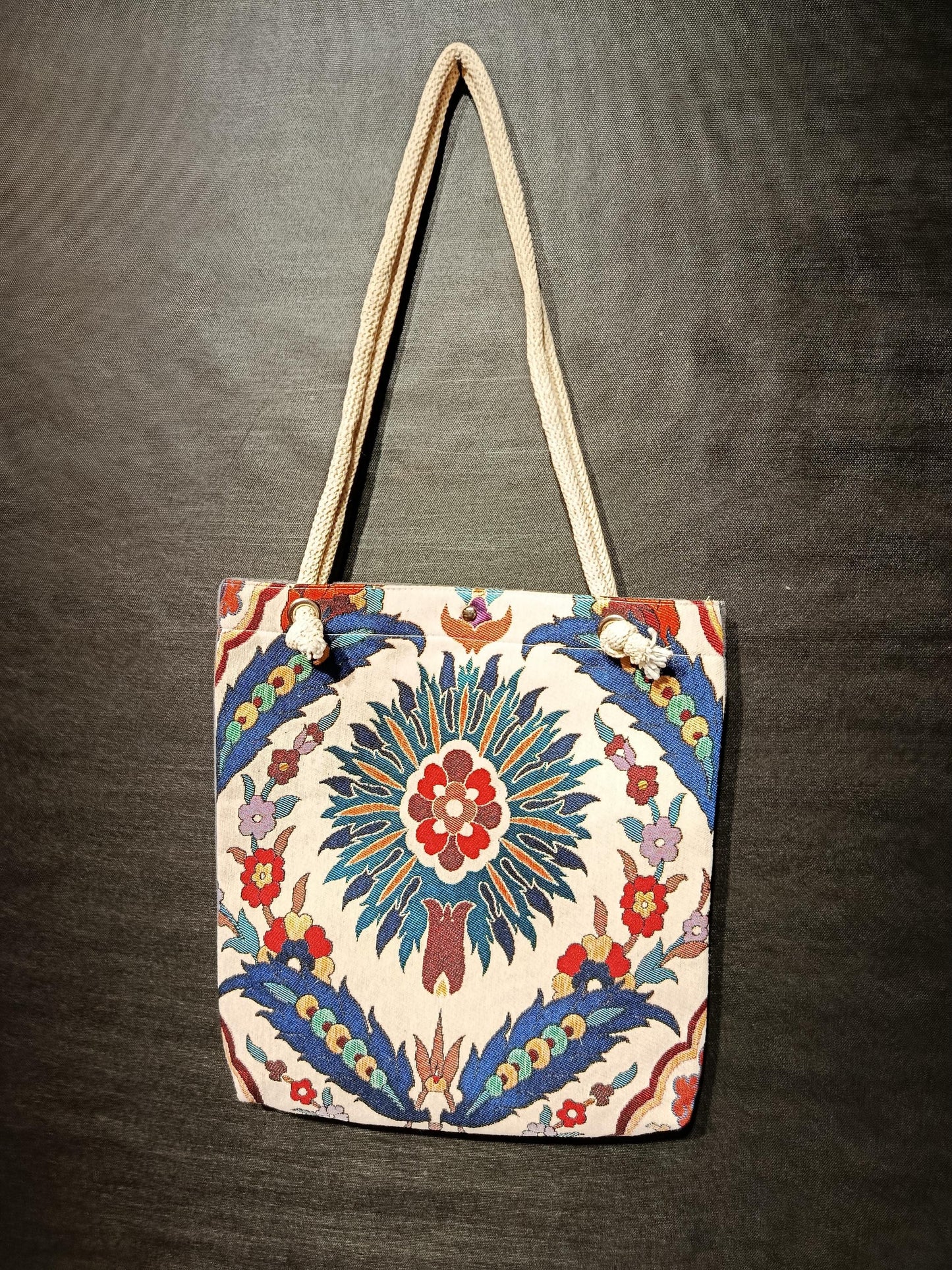 Floral Print Shoulder Bag: Handmade Cotton Blend Tote