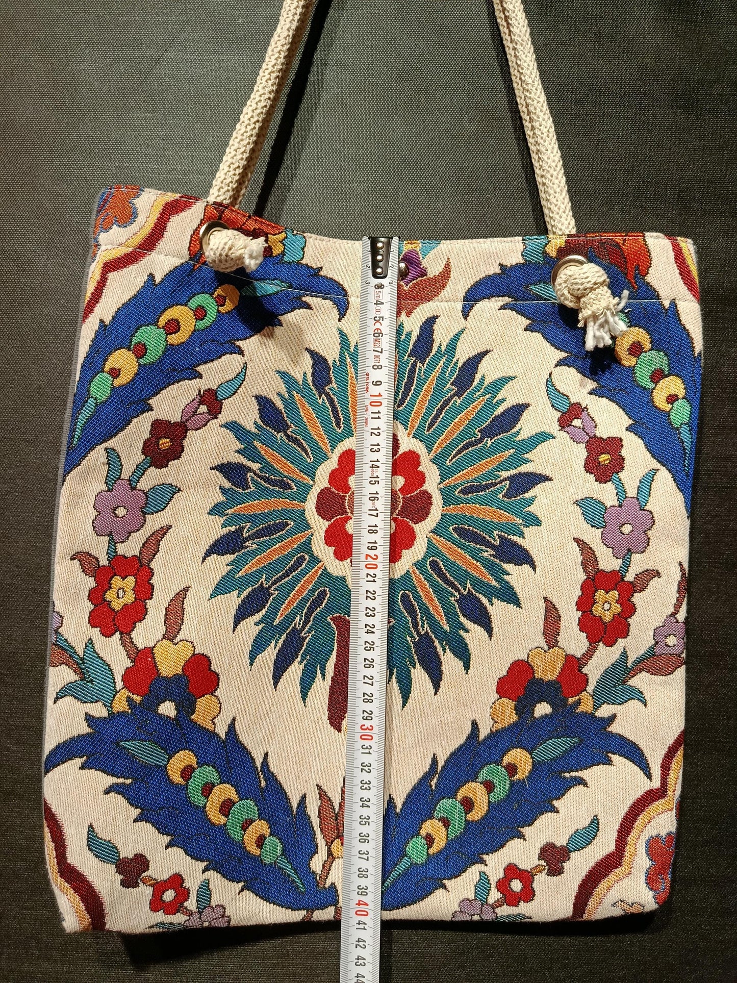 Floral Print Shoulder Bag: Handmade Cotton Blend Tote