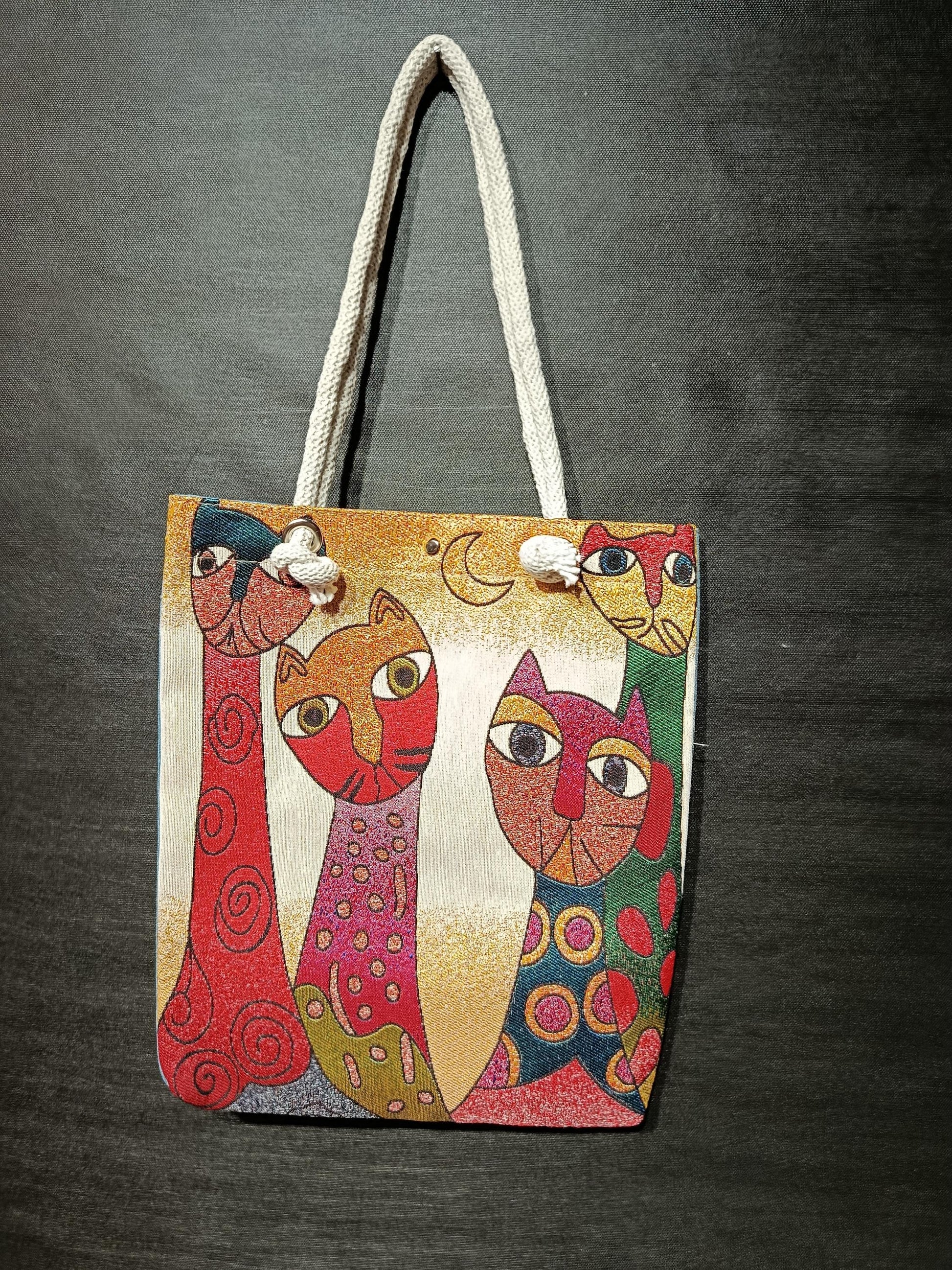 Cats of Istanbul Shoulder Bag: Handmade Organic Cotton Blend