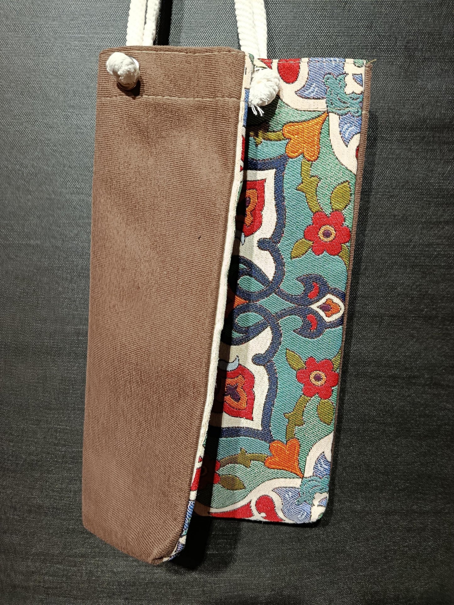 Handmade Floral Tote Bag: Organic Cotton Shoulder Bag