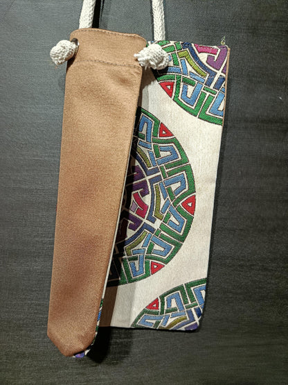 Handmade Cotton Shoulder Bag: Geometric Design Tote (35cmx45cm)