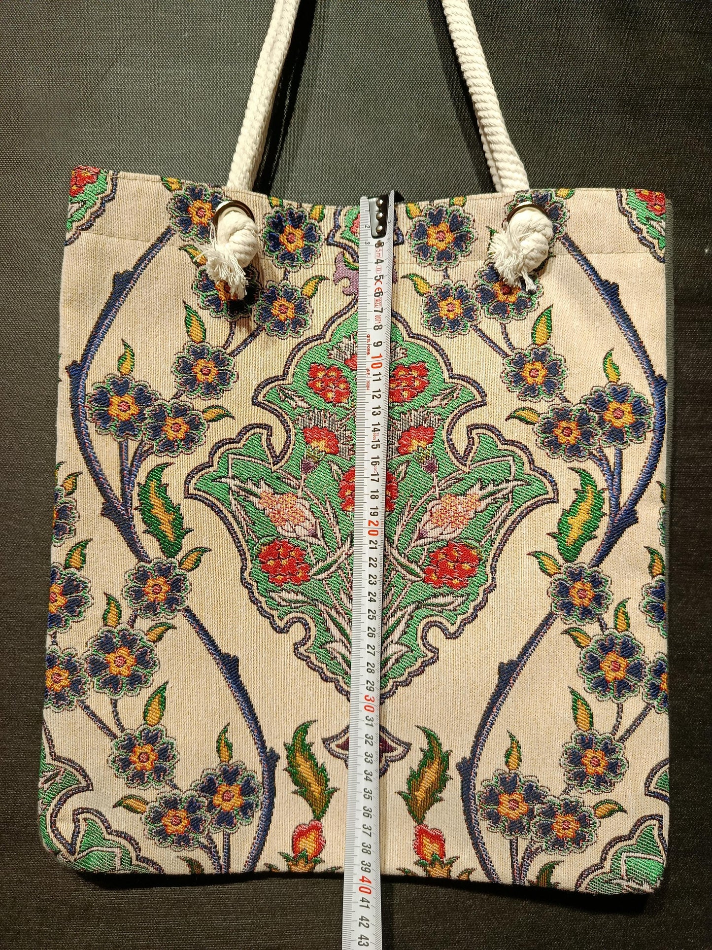Handmade Floral Shoulder Bag: Organic Cotton Blend Tote