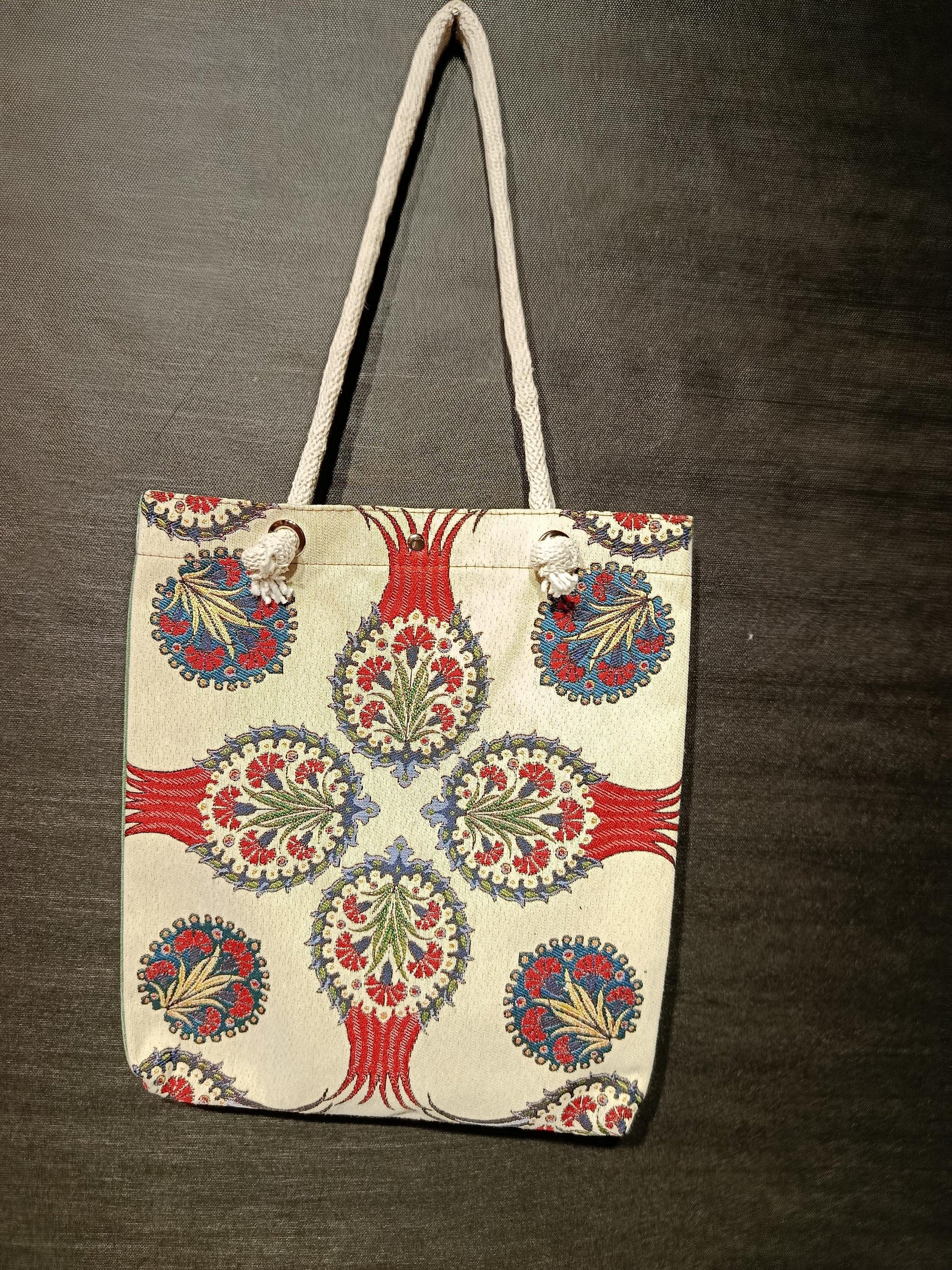 Handmade Floral Cotton Shoulder Bag (35cmx45cm)