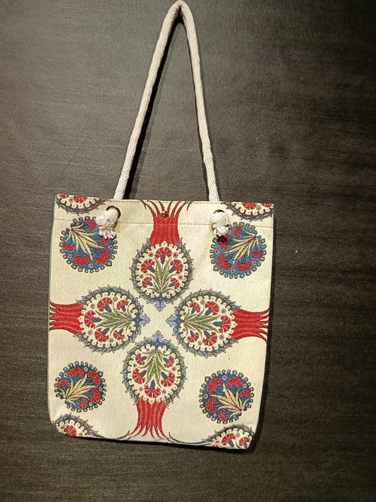 Handmade Floral Cotton Shoulder Bag (35cmx45cm)