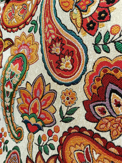 Handmade Paisley Shoulder Bag: Floral Cotton Tote (35cmx45cm)