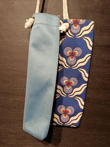 Blue Turkish Floral Tote Bag: Gobelin Tapestry Shoulder Bag