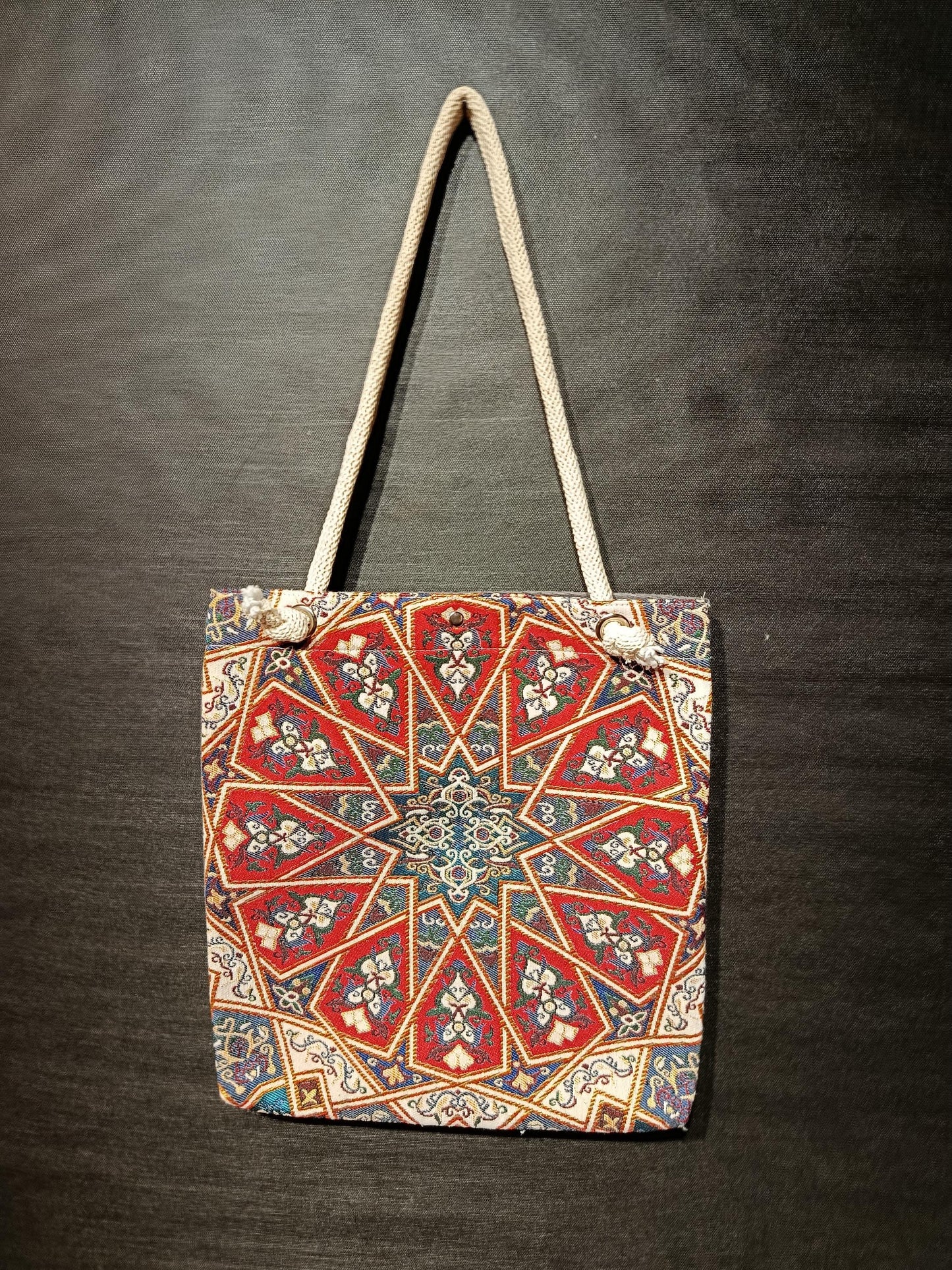 Handmade Shoulder Bag: Geometric Print Tote (35cmx45cm)