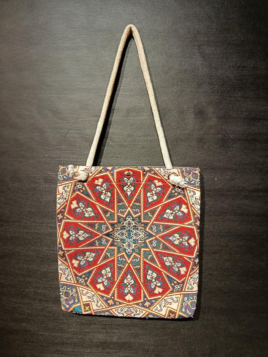 Handmade Shoulder Bag: Geometric Print Tote (35cmx45cm)