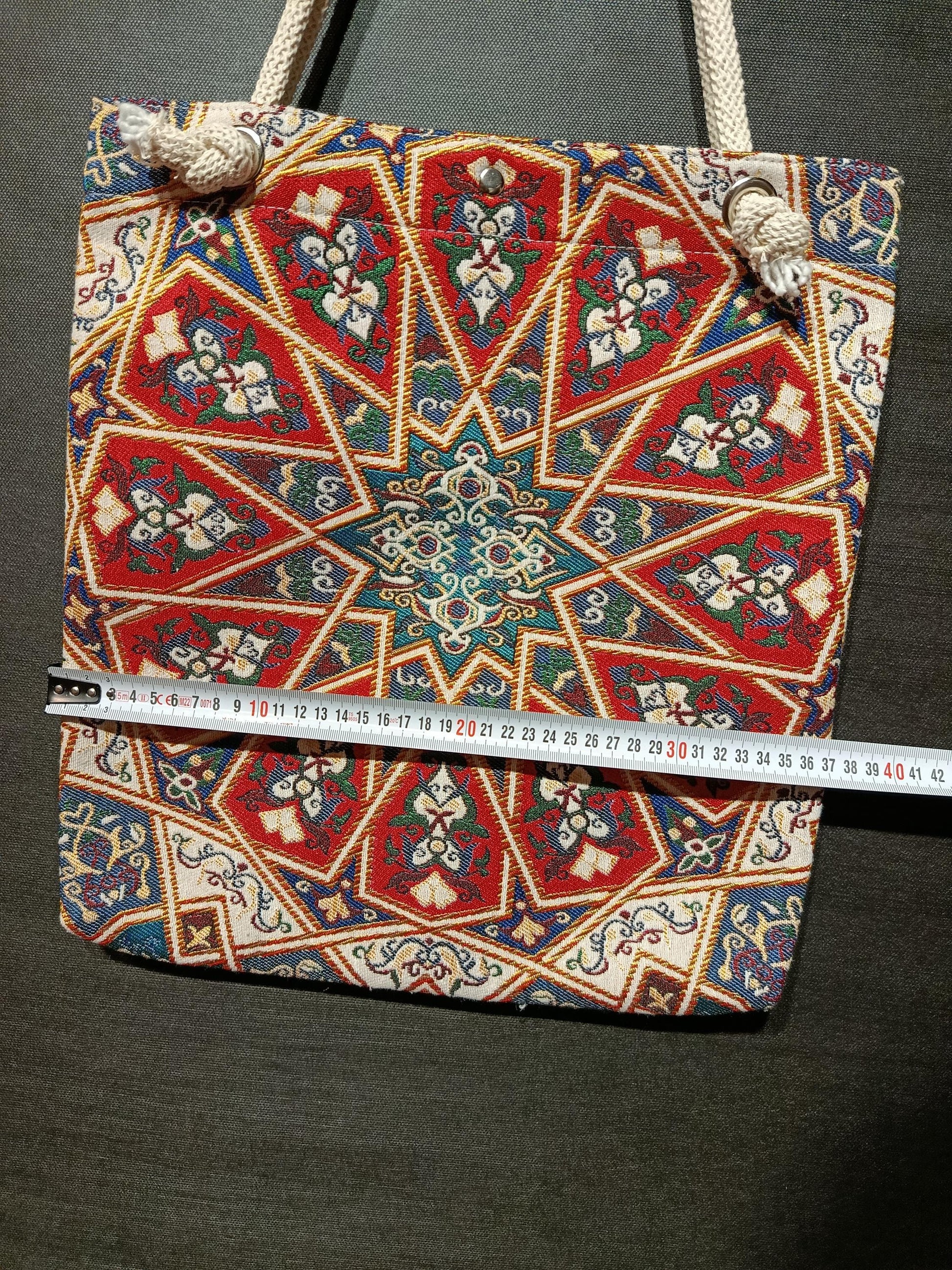 Handmade Shoulder Bag: Geometric Print Tote (35cmx45cm)