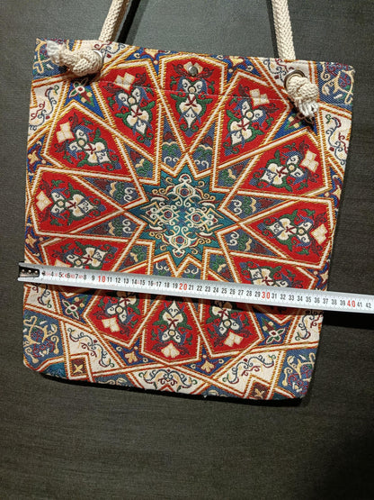 Handmade Shoulder Bag: Geometric Print Tote (35cmx45cm)