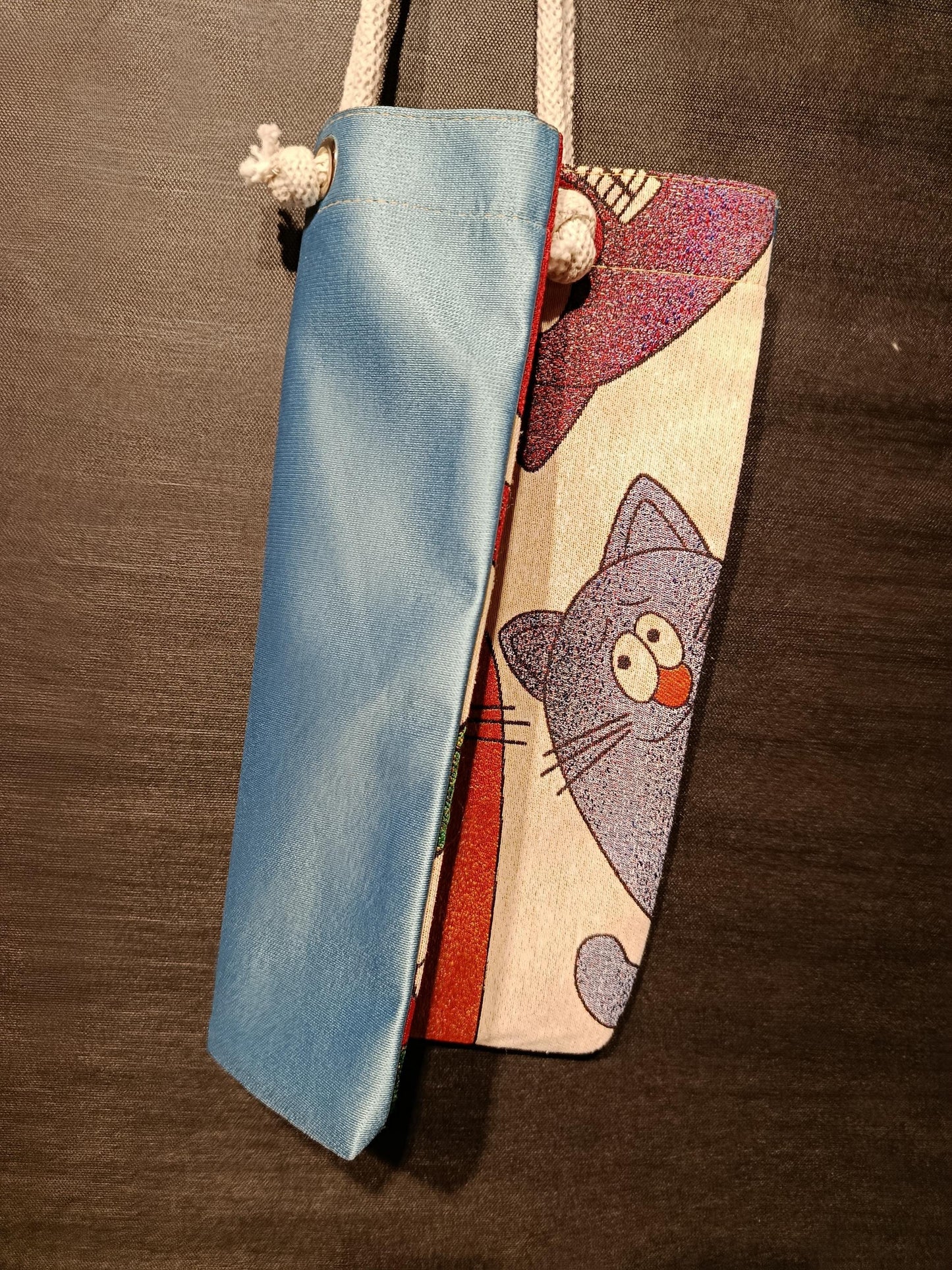 Handmade Cotton Shoulder Bag: Cartoon Cats Tote