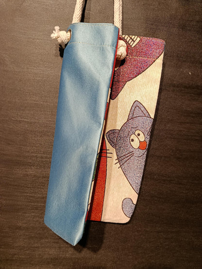 Handmade Cotton Shoulder Bag: Cartoon Cats Tote