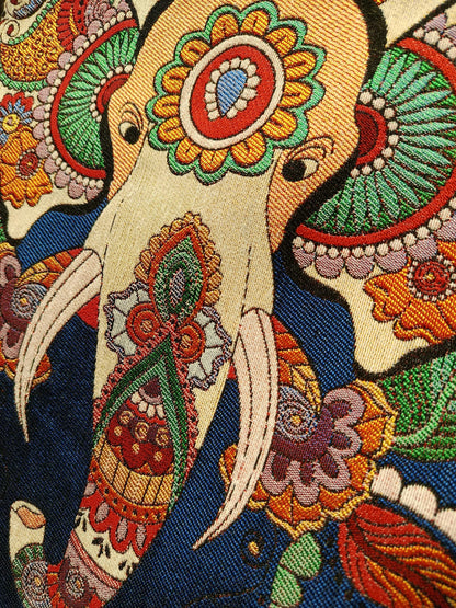 Handmade Elephant Design Shoulder Bag: Organic Cotton Blend