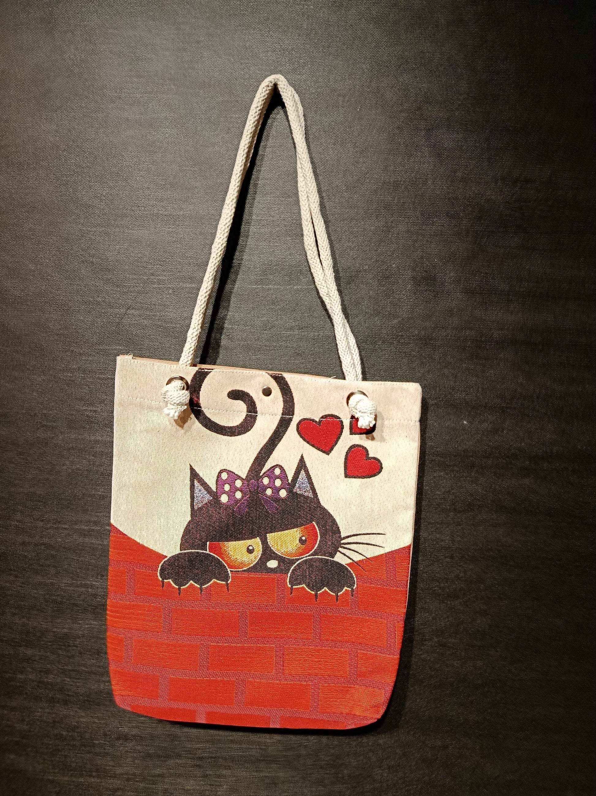 Cats in Istanbul Shoulder Bag: Handmade Organic Cotton Blend